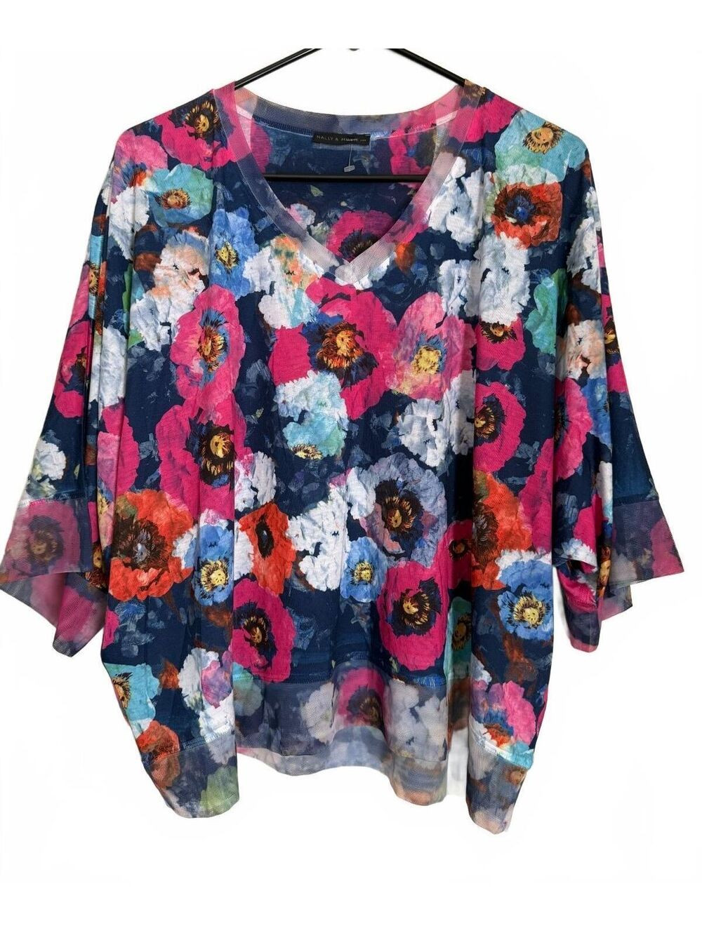 Nally & Millie NEW Women's Blouse One Size Floral Cottage Coquette BOHO Retro